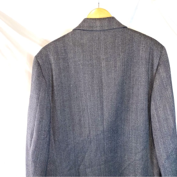 Saks Fifth Avenue Vtg Men’s Gray Wool Trench Coat 46R Long Line Gentleman’s - Picture 4 of 12
